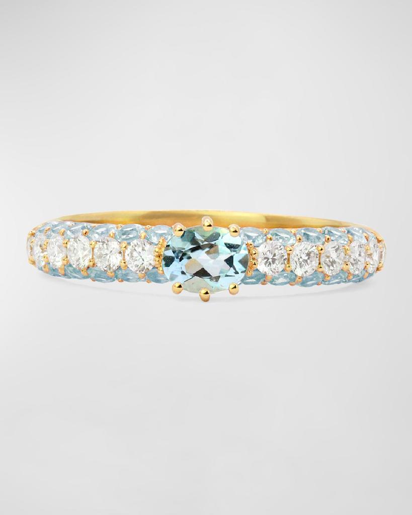 Stevie Wren 18K Yellow Gold Cirq Ring with Round and Oval Stones