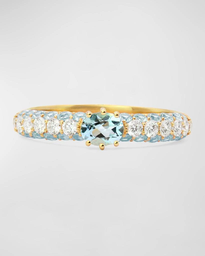 Stevie Wren 18K Yellow Gold Cirq Ring with Round and Oval Stones 1