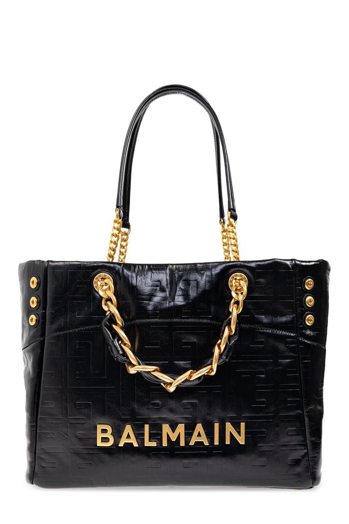 Balmain B-Army Small Monogram Jacquard Tote Bag - Tote Bags