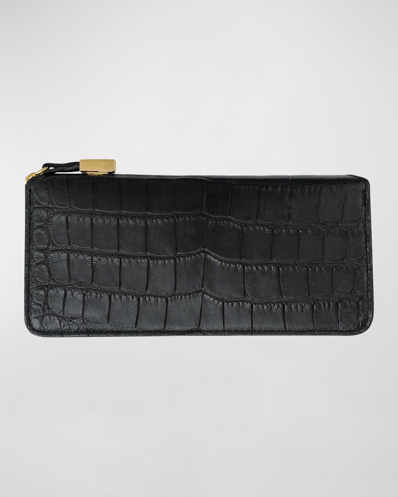 Abas Zip Polished Matte Alligator Continental Wallet