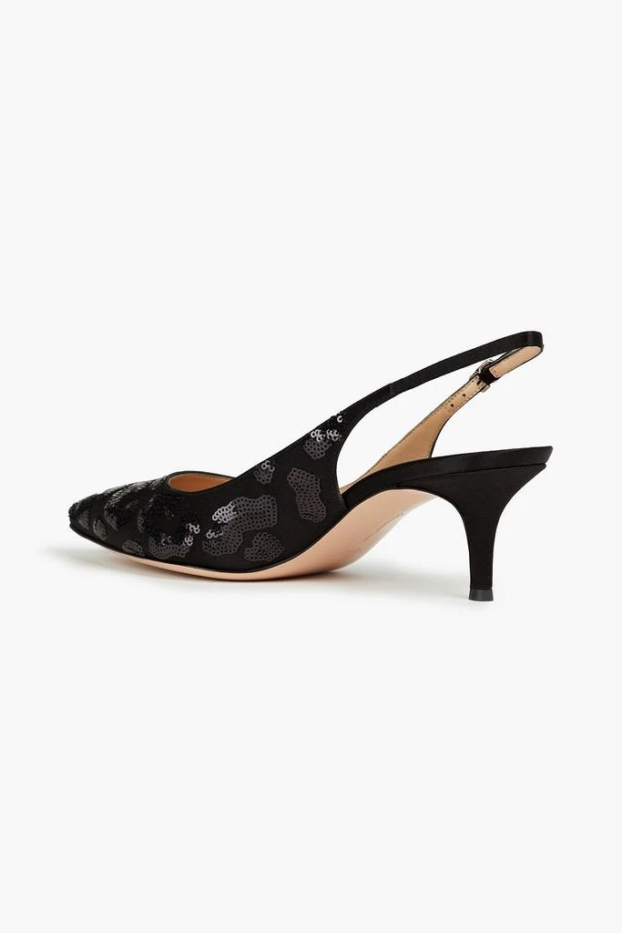 Gianvito Rossi Sequin-embellished satin slingback pumps 3