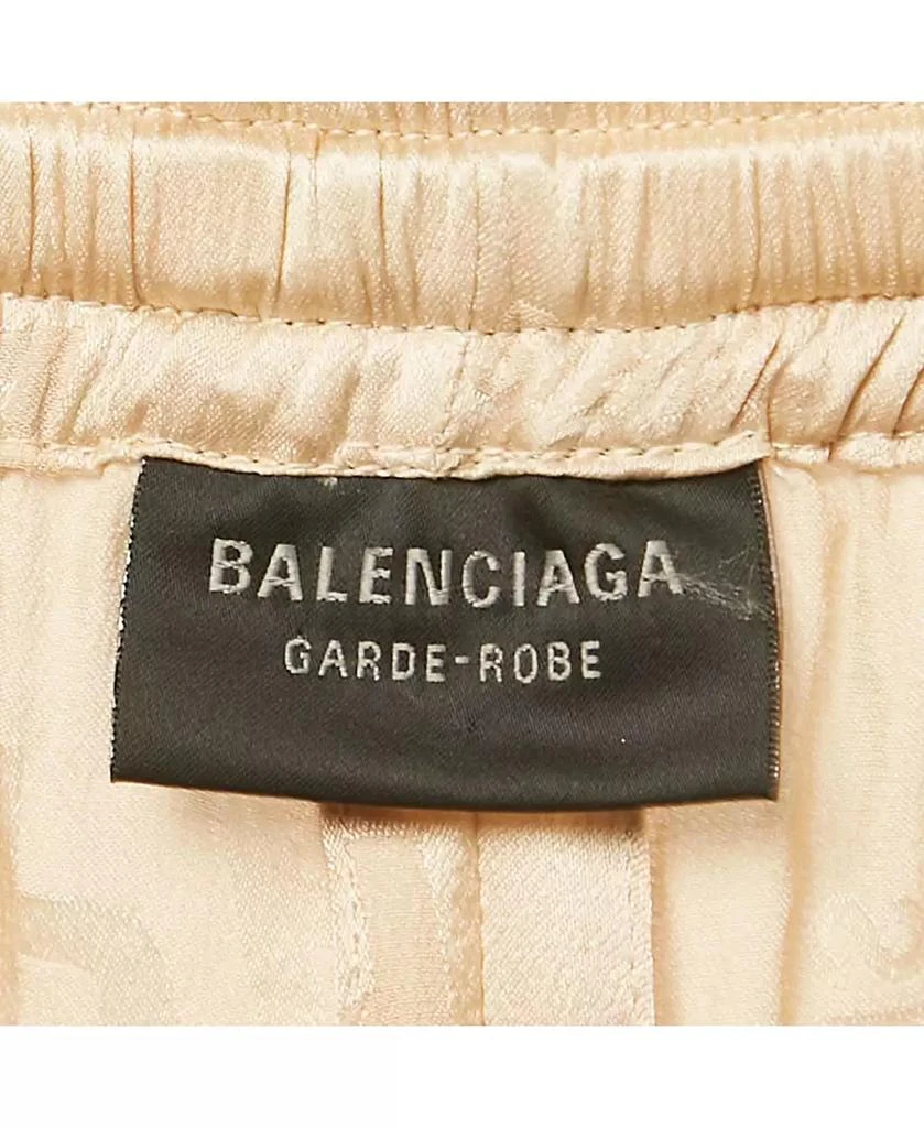 Pre-Owned Balenciaga Women
s Beige Logo Jacquard Satin Trousers 5