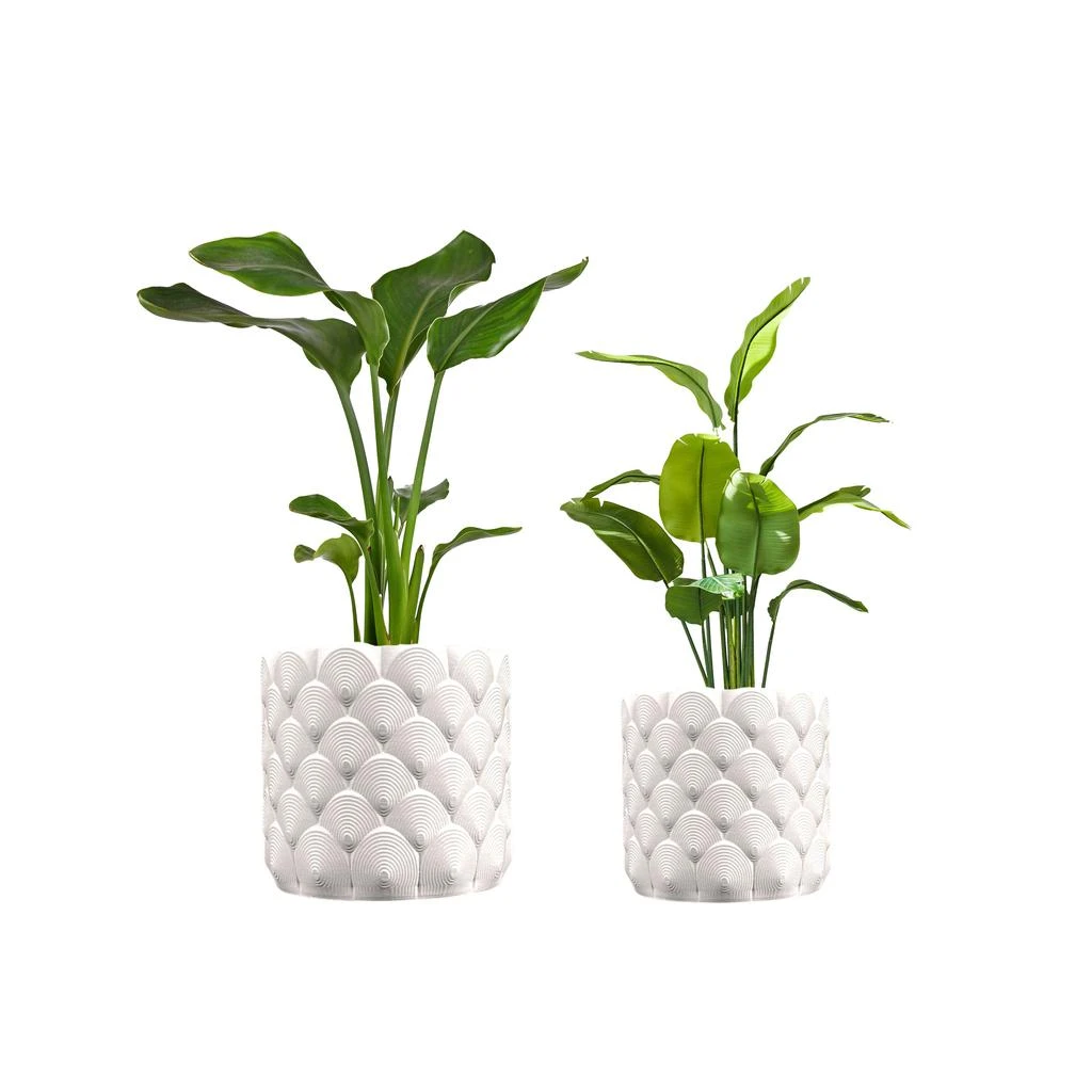 JONATHAN Y Syrie Modern Bohemian Indoor Ocean Wave Eco-Friendly 3D Printed Planters with Drainage 7