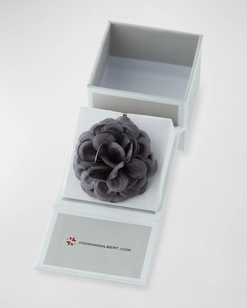 Hook + Albert Satin Dahlia Flower Lapel Pin 3