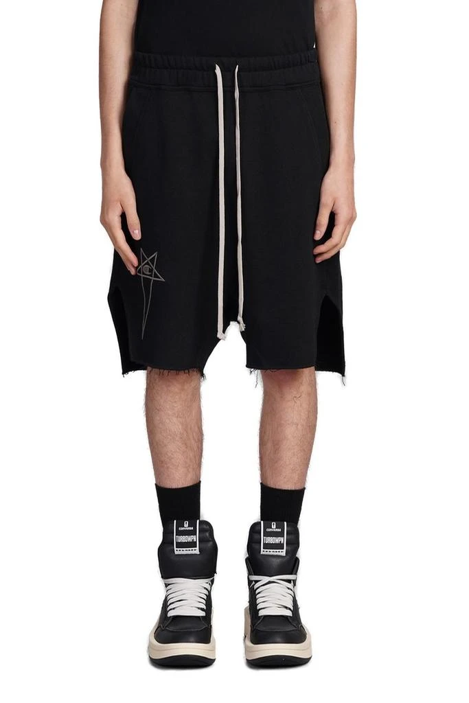 Rick Owens Rick Owens X Champion Logo Embroidered Drawstring Shorts 1