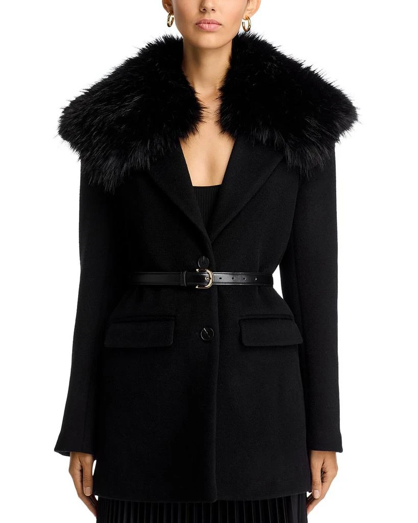 Self Portrait Faux Fur Collar Coat 7