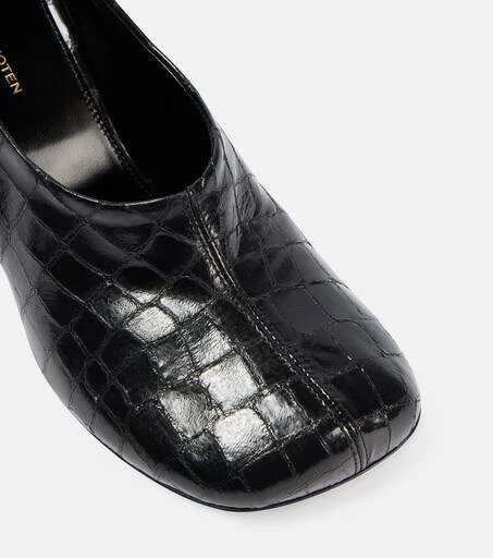 Dries Van Noten 75 croc-effect metallic leather pumps 5