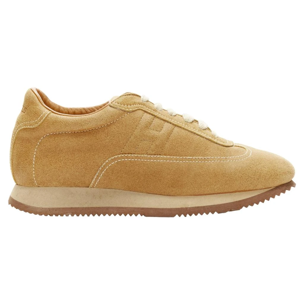 Hermes Hermes Quick tan suede H logo low top sneakers 1