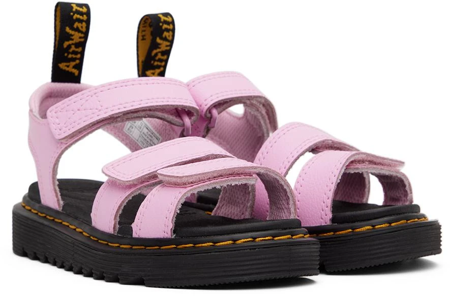Dr. Martens Kids Pink Klaire Athena Leather Big Kids Sandals 4