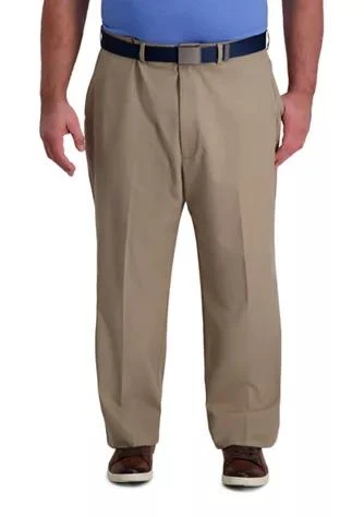 Haggar Big Tall Cool Right Performance Flex Solid Classic Fit Flat Front Pants 1