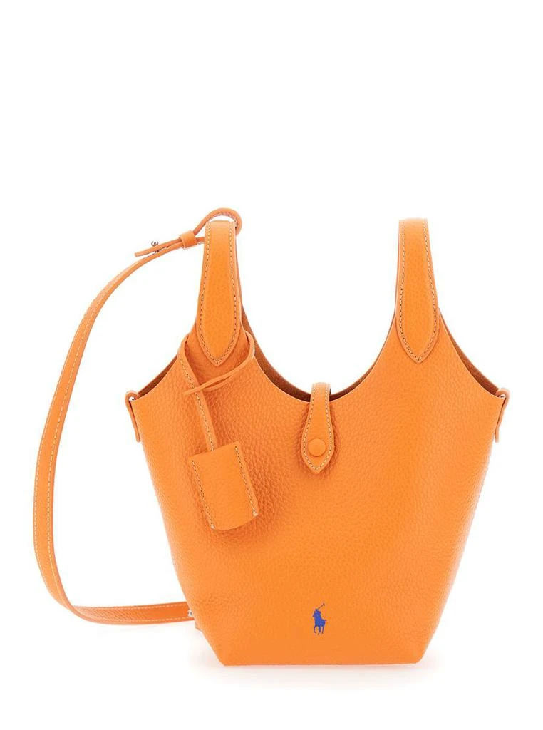 Ralph Lauren 'Play' Orange Handbag With Removable Shoulder Strap And Pony Embroidery On The Front In Leather Woman 1