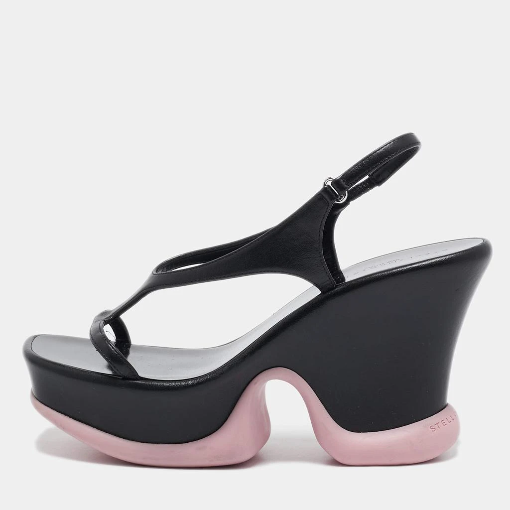 Stella McCartney Stella McCartney Black Faux Leather Shroom Slingback Sandals 37.5 1