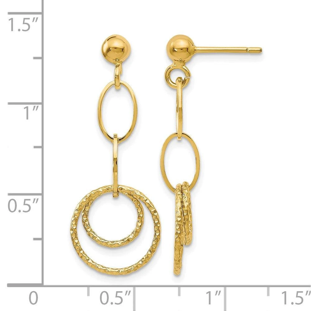 Diamond2Deal 10K Yellow Gold Drop Dangle Earrings 4