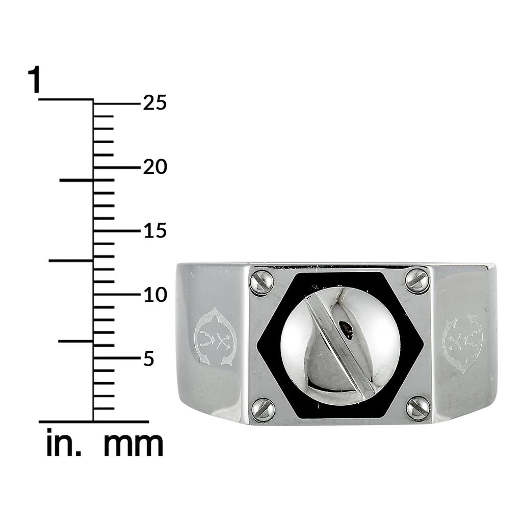 Charriol Rotonde Stainless Steel Black Epoxy Band Ring