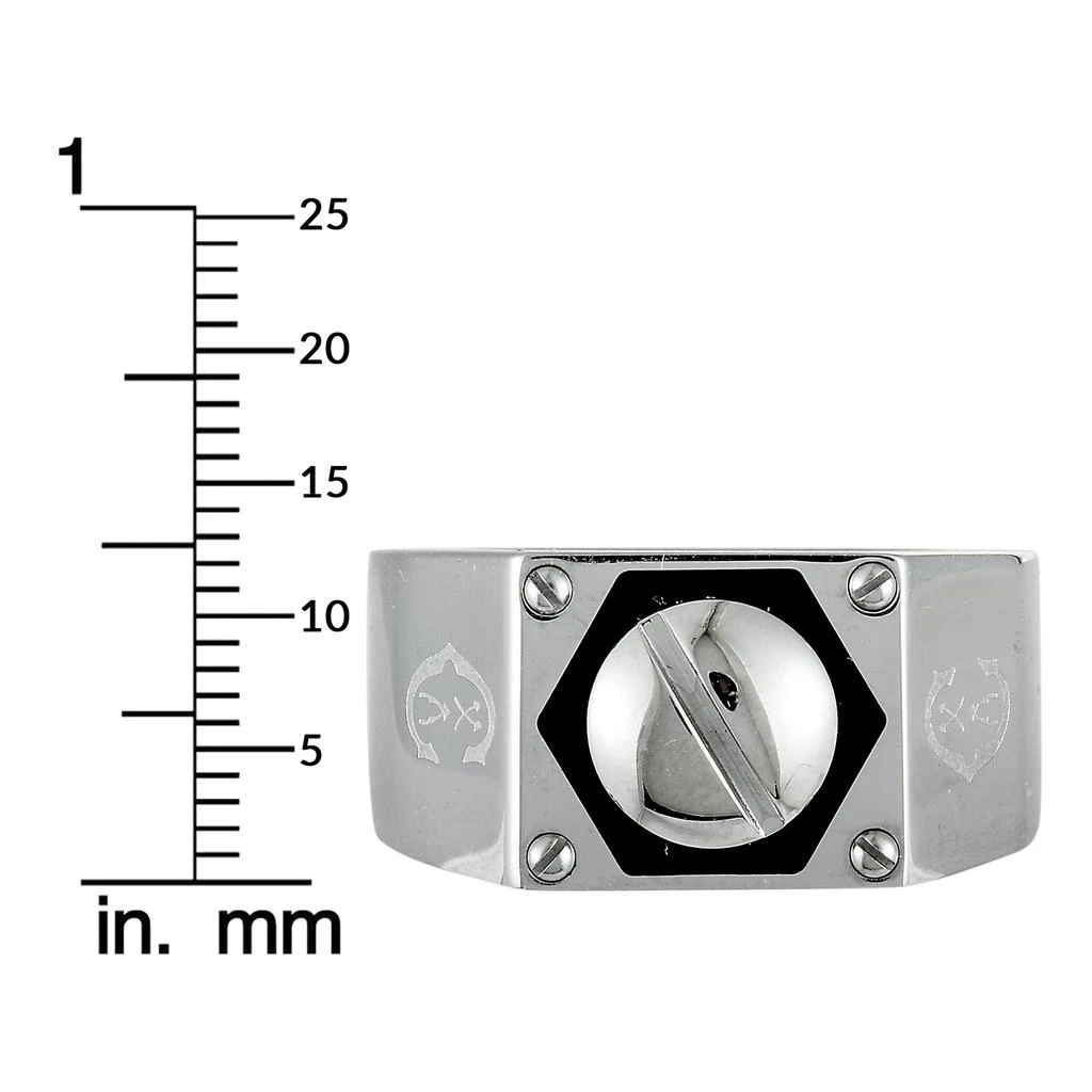 Charriol Rotonde Stainless Steel Black Epoxy Band Ring 2