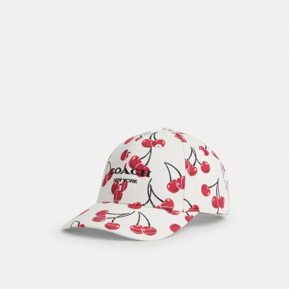Coach Cherry Swirl Print Baseball Hat 1
