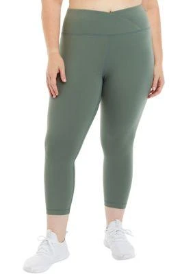 Yogalicious Plus Size High Rise Interlock Cropped Leggings 1