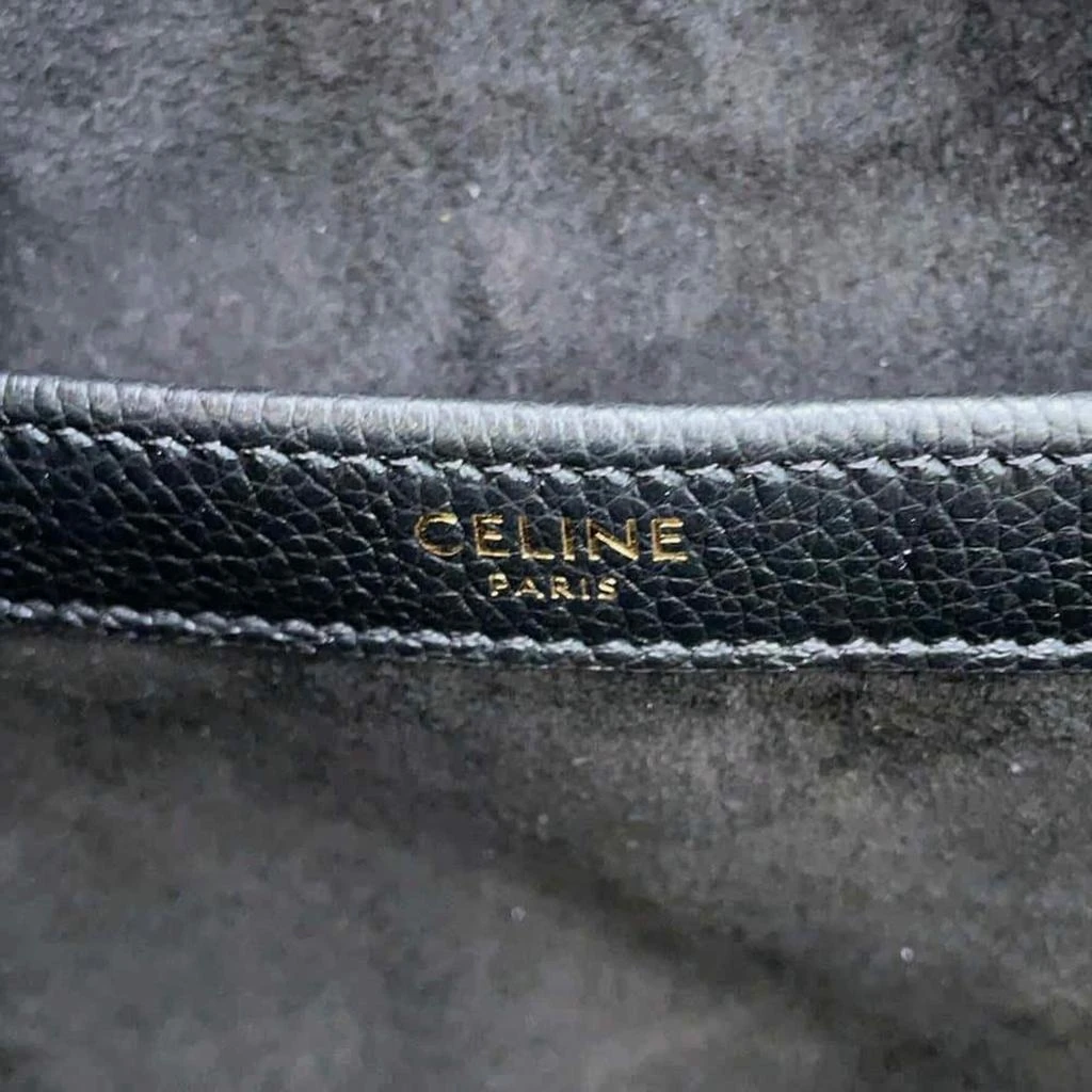 Celine Celine Black Calf Leather Cabas Drawstring Cuir Triomphe Tote Bag 7