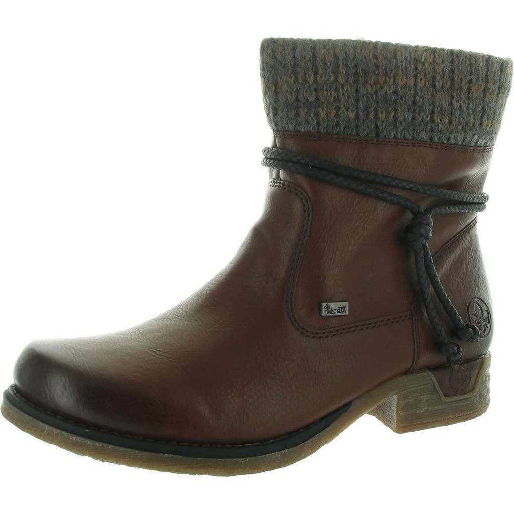 Rieker Womens Faux Leather Lined Winter Boots 1