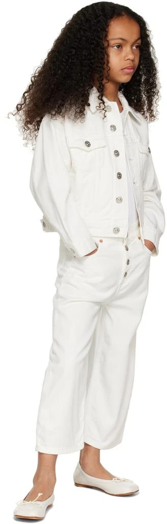 MM6 Kids Off-White Printed Denim Jacket 4