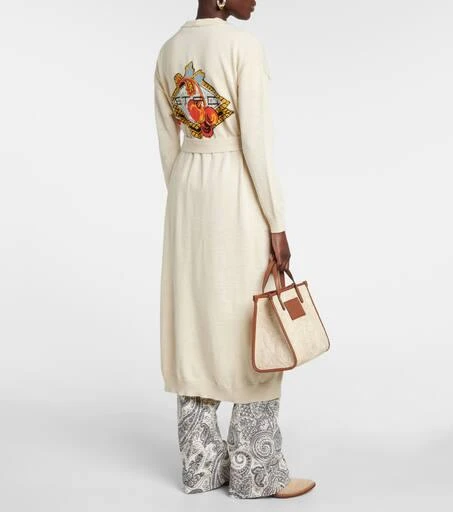 ETRO Embroidered wool, linen and cotton cardigan 3