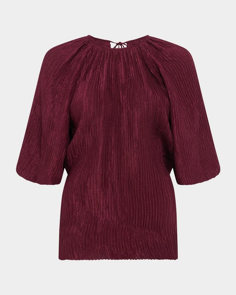Gabriela Hearst Nula Plisse Silk Top 1