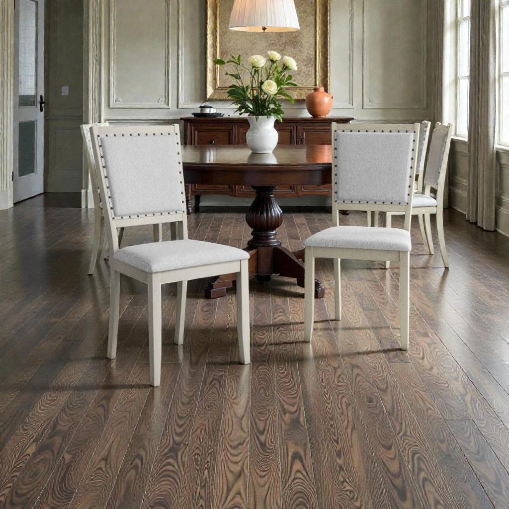 Hivvago Set of 2 Cozy Fabric Upholstered Chairs for Farmhouse Kitchens