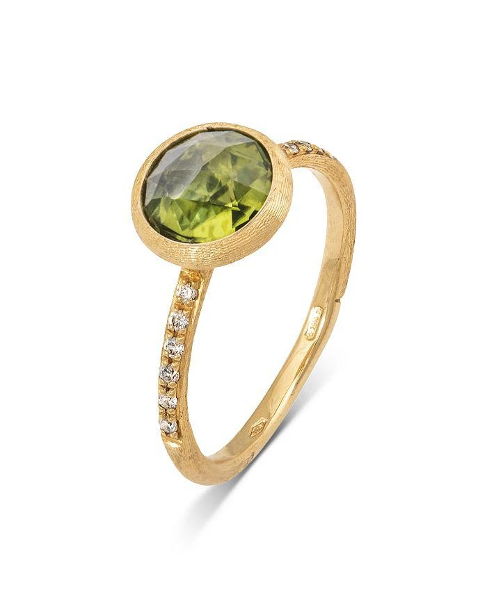 Marco Bicego 18K Yellow Gold Jaipur Color Peridot 
Diamond Bezel Ring 3