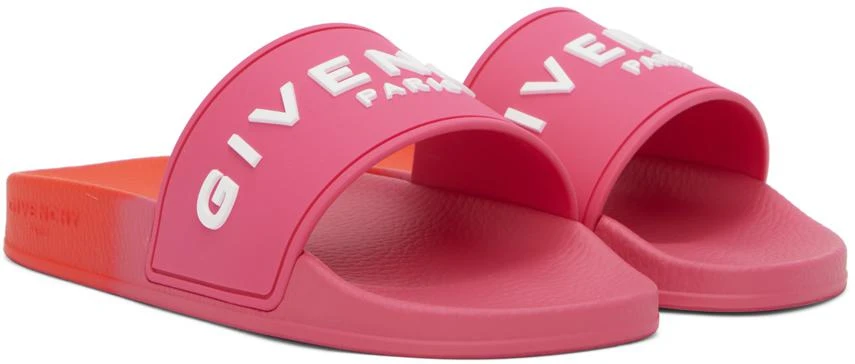 Givenchy Pink & Orange Embossed Slides 4