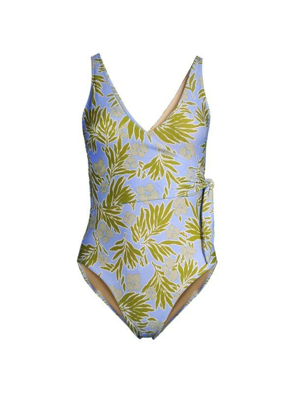 Tanya Taylor Kelly Floral Wrap One Piece Swimsuit 5