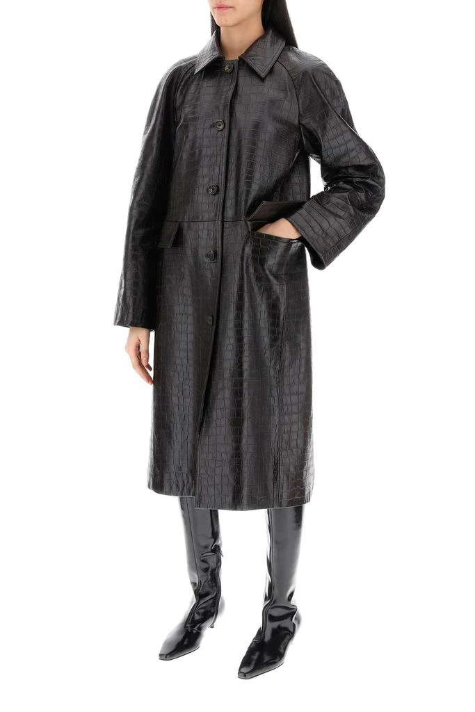 Totême crocodile embossed leather coat 4