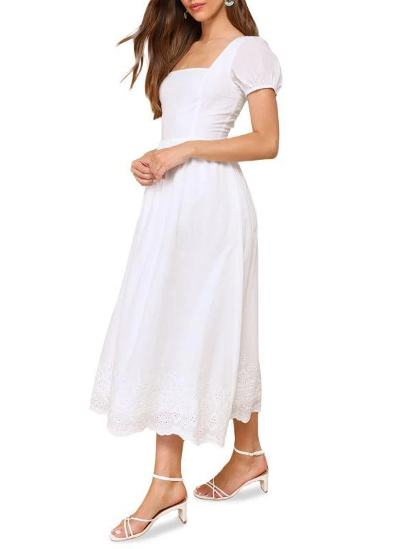Lulus Schiffli Hem Cotton Midi-Dress 3
