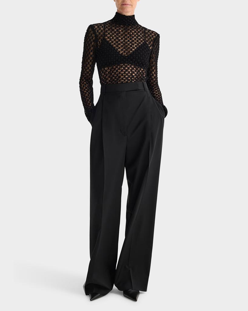 Rohe Geometric Lace Turtleneck Top