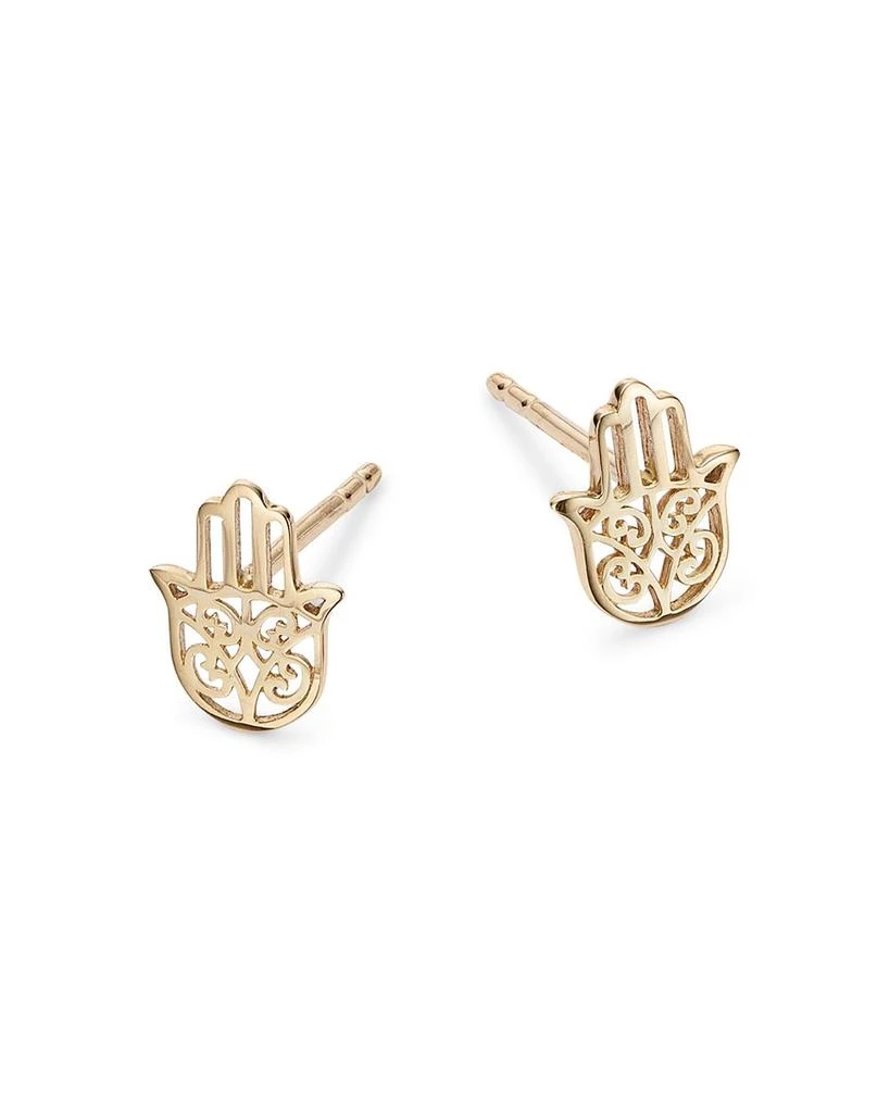 Moon 
Meadow Hamsa Hand Stud Earrings in 14K Yellow Gold - Exclusive 3