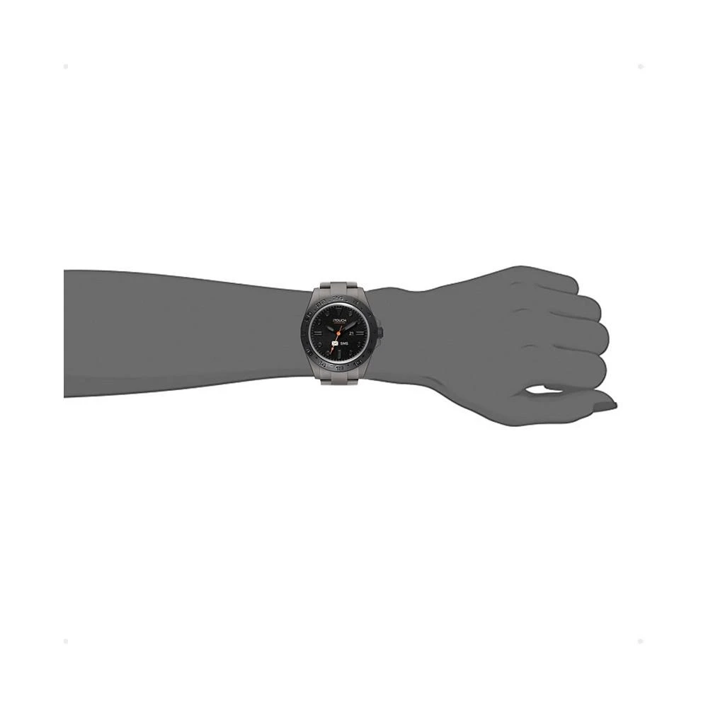 iTouch Connected Men's Hybrid Smartwatch Fitness Tracker: Gray Case with Gray Acrylic Strap 42mm 6