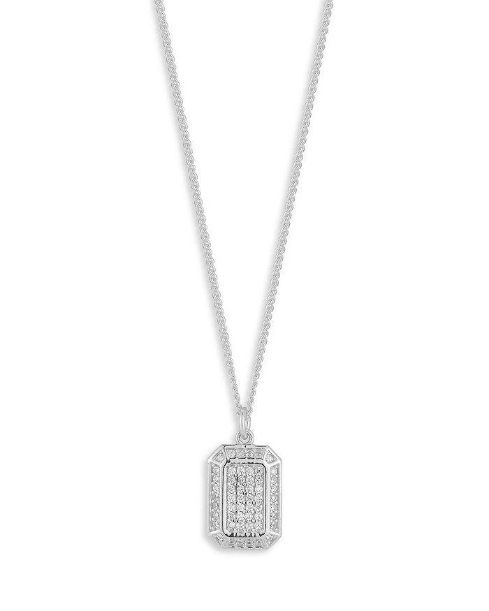 AQUA Pavé Tag Pendant Necklace, 16"-18" - Exclusive 1