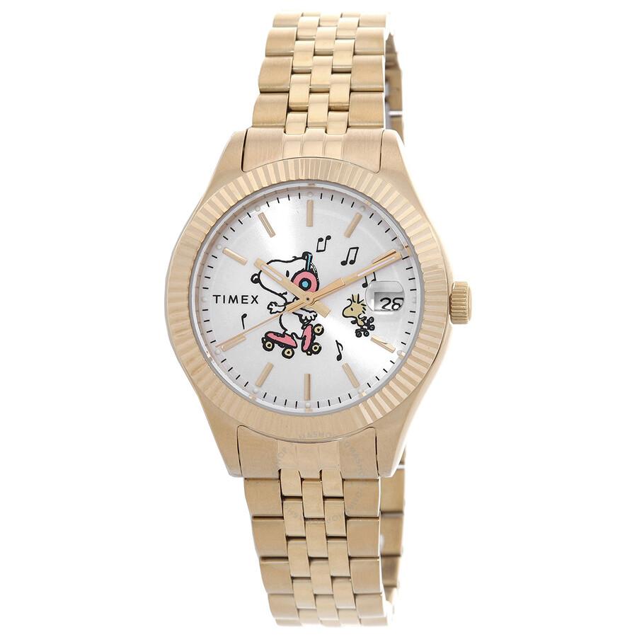 Timex Legacy x Peanuts Roller Skating Quartz Silver Dial Ladies Watch TW2W78700