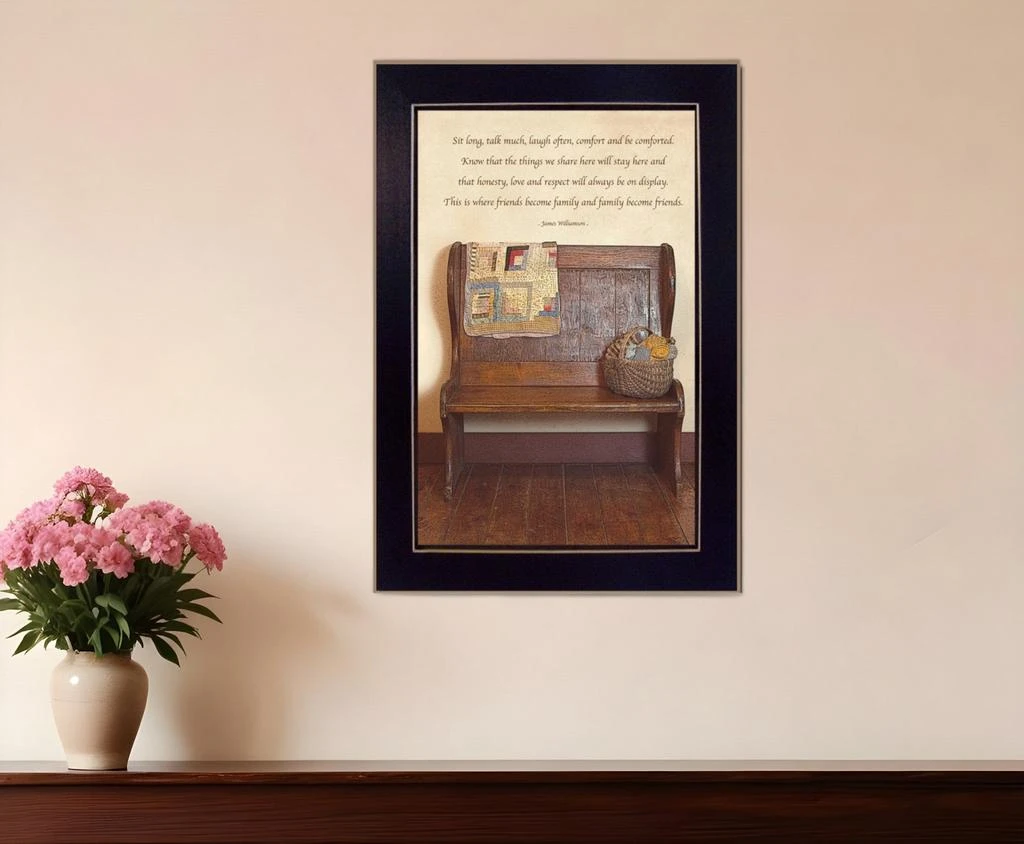 Hivvago Friends Become Family Black Framed Print Wall Art 2