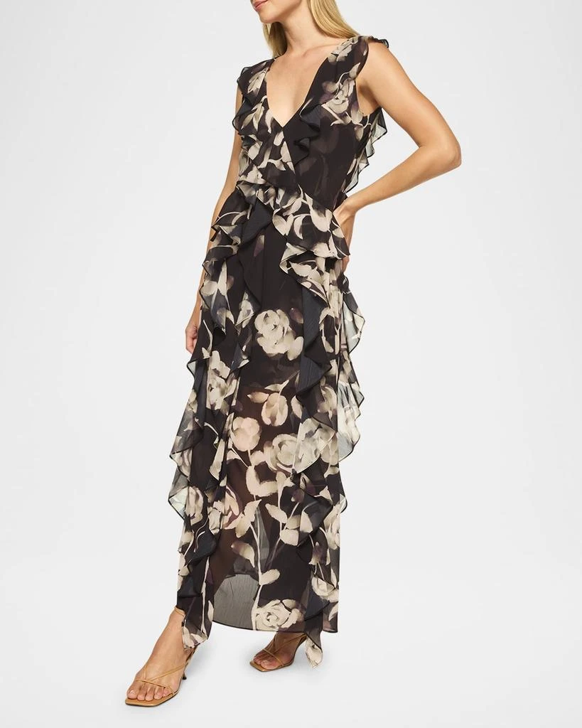 MISA Claudita Faded Rose Chiffon Maxi Dress 2