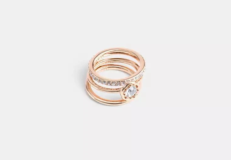 Coach Halo Tea Rose Ring Set