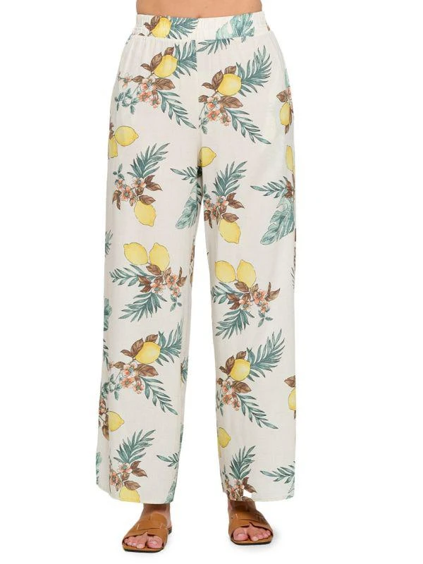 Renee C. Lemon Print Pants 1