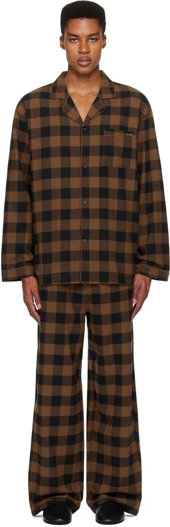 SKIMS Brown Flannel Sleep Pyjama Set 1