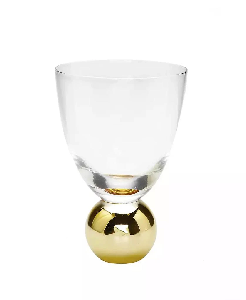 Classic Touch Small Wine Glasses on Gold Ball Pedestal, Set of 6 2