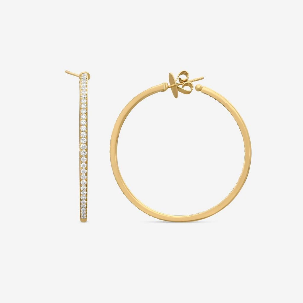 Mémoire Mémoire 18K White Gold Pavé Diamond Round Hoop Earrings CHHO20643438Y72000-copy 3