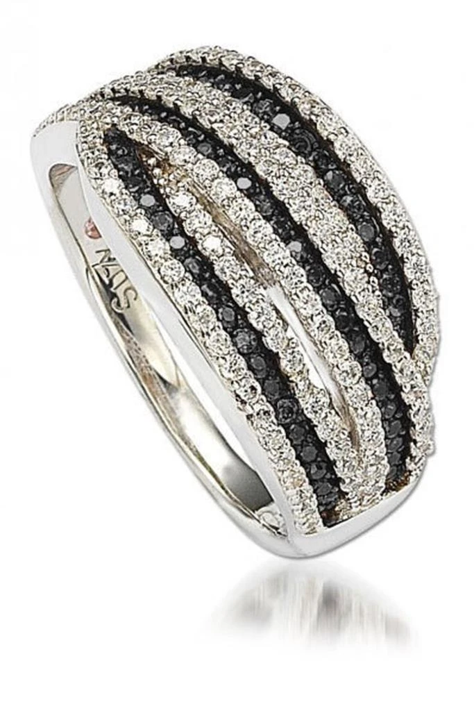 Suzy Levian Sterling Silver Pave Set CZ Ring 3