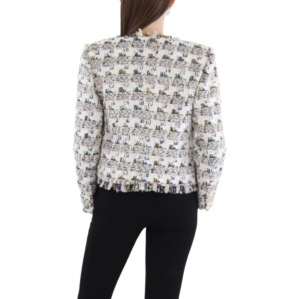 L'Agence Angelina Womens Tweed Collarless Open-Front Blazer 2