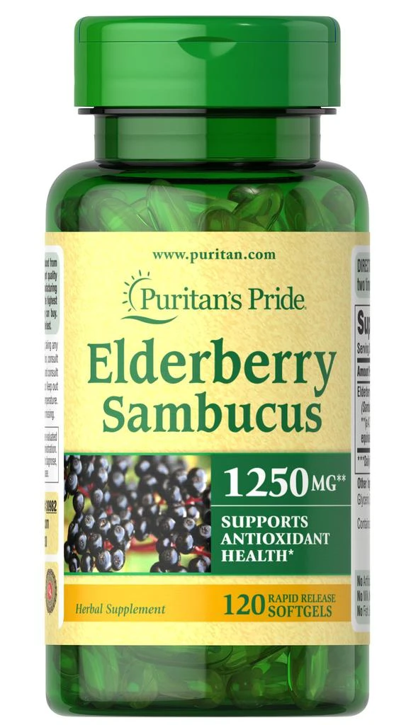 Puritan's Pride Top Sellers: Elderberry Sambucus 1,250 mg 1