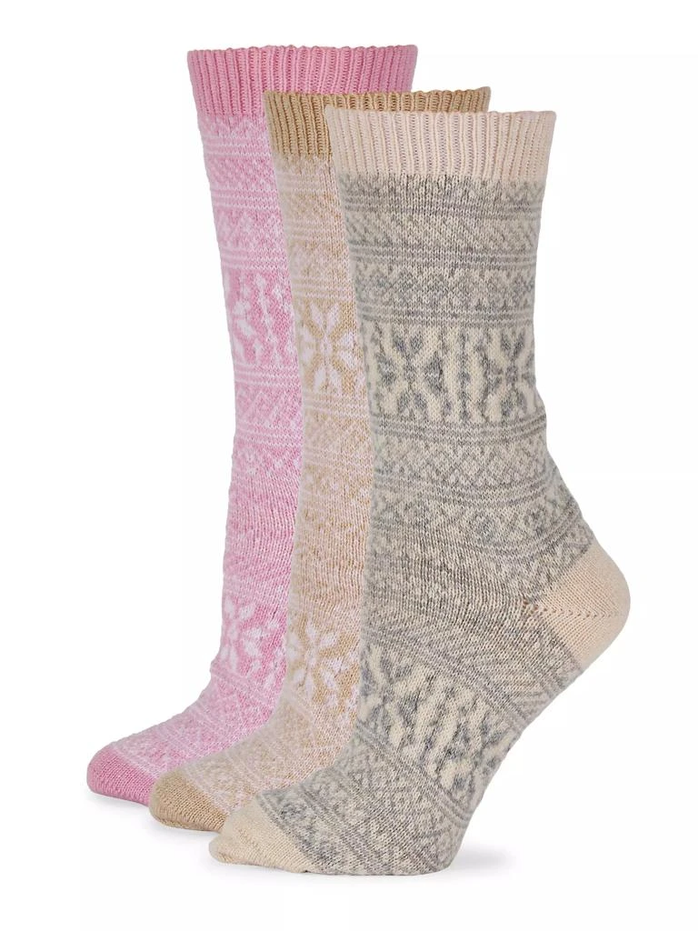 Rosie Sugden 3-Pack Snowflake Cashmere-Blend Crew Socks 1