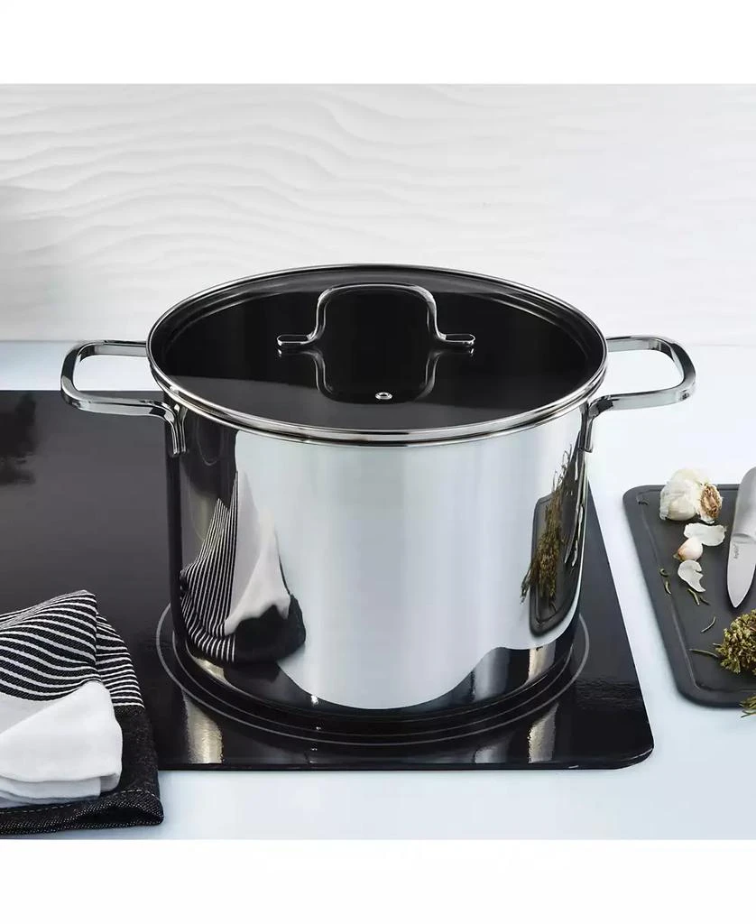 BergHOFF DiNA Helix Recycled 18/10 Stainless Steel 10.25" Stockpot 10.6qt., Glass Lid 5