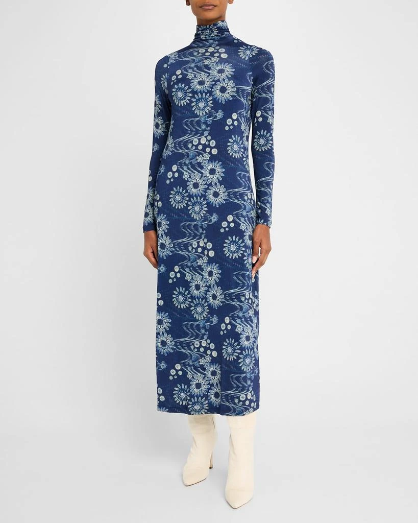 Marie Oliver Paxton Floral-Print Turtleneck Midi Dress 2